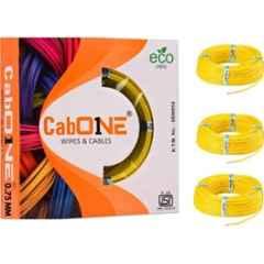 CabONE 0.75 Sqmm Yellow FR PVC Insulated Copper Cable, Length: 90 m (Pack of 3)
