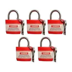 India Loto ILP219 Red Regular Shackle Padlock (Pack of 5)