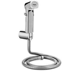 Elegant Casa ABS Chrome Finish Silver Handheld Bidet Health Faucet Gun with Wall Hook  & 1 Meter Hose Pipe