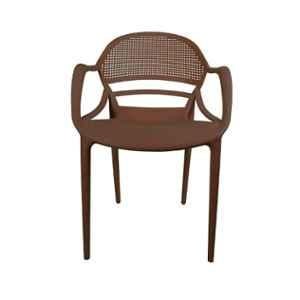 Diya Sunset Brown Solid Back Plastic Chair with Arm