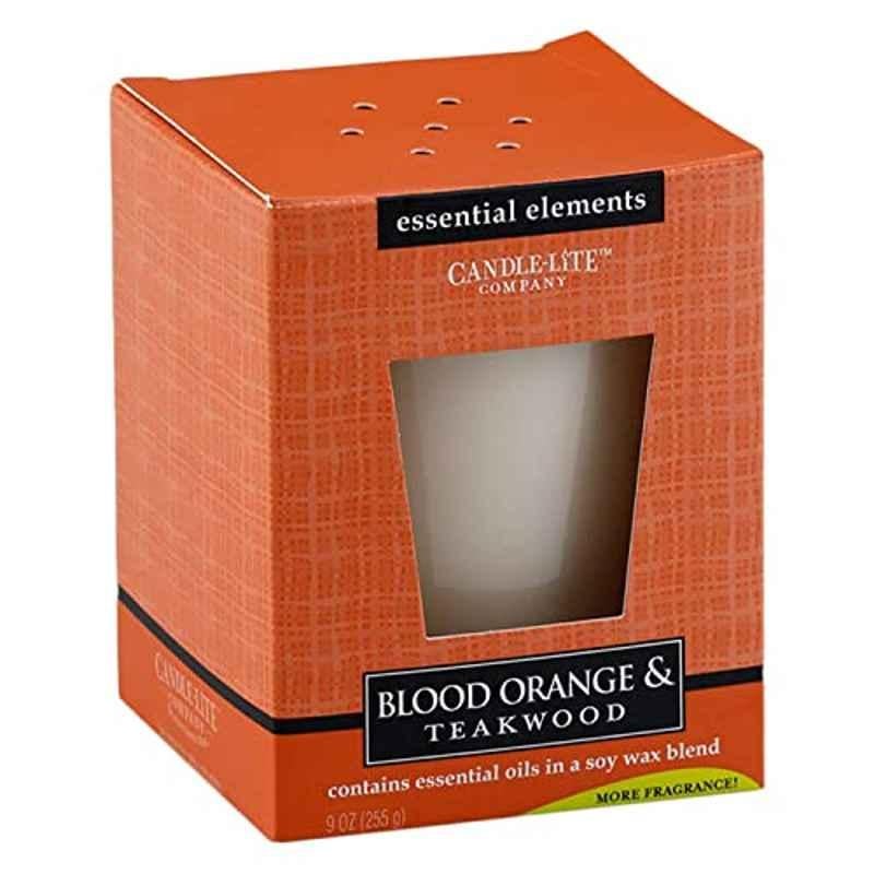 Candle Lite Essential 9 Oz Bold Orange & Teakwood Fragrance Candle