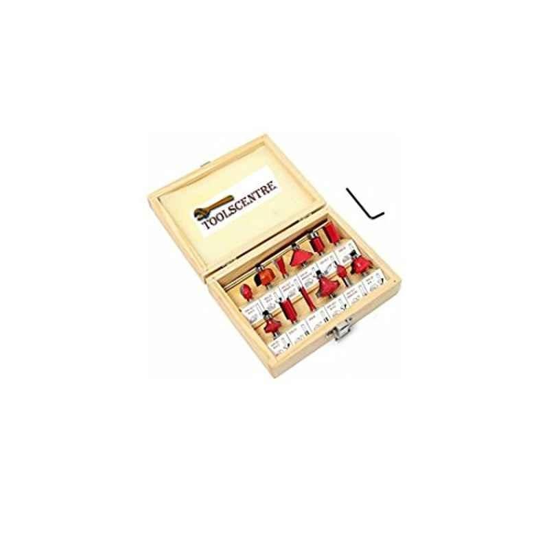 Krost 12 Pcs Multi Shapes Router/Trimmer Bit Set Combo With Wooden Box 8mm