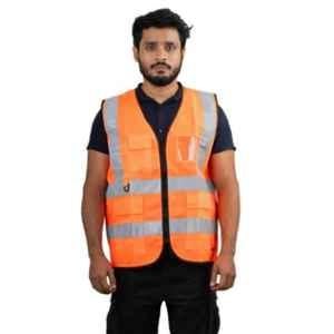 Mallcom Proclo 31 115GSM Polyester Orange High Visibility Jacket, Size: M