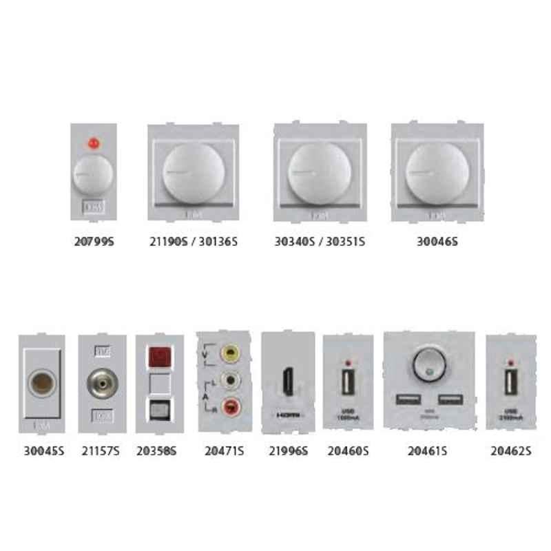 Anchor Roma Classic Silver Dura Dimmer for 650W Incandescent Lamp, 21190S, (Pack of 10)