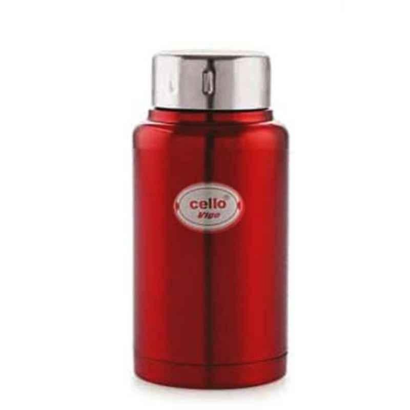 Cello Vigo 350ml Red Stainless Steel Vacuum Water Bottle, 405CSSB0311