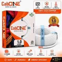 CabONE Lite 1 Sqmm White Single Core FR PVC Insulated CCA Copper Electrical Wire, Length: 45 m