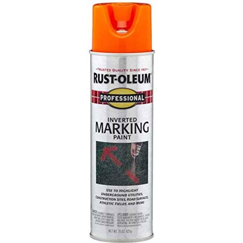 Rust-Oleum Professional 15oz Fluorescent Orange Matte Inverted Marking Paint Spray