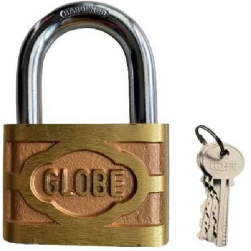 Globe G-L03 3 inch Brass Metallic Door Lock with 3 Keys