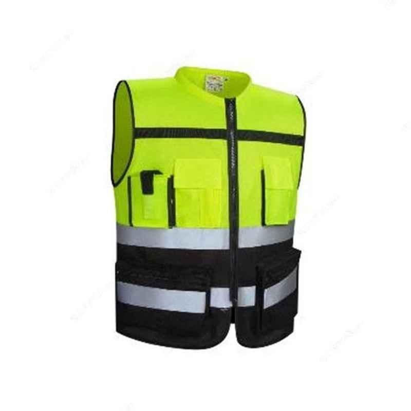 Empiral E108073701 Fabric Fluorescent Yellow & Black Heavy Duty Safety Vest, Size: 4XL