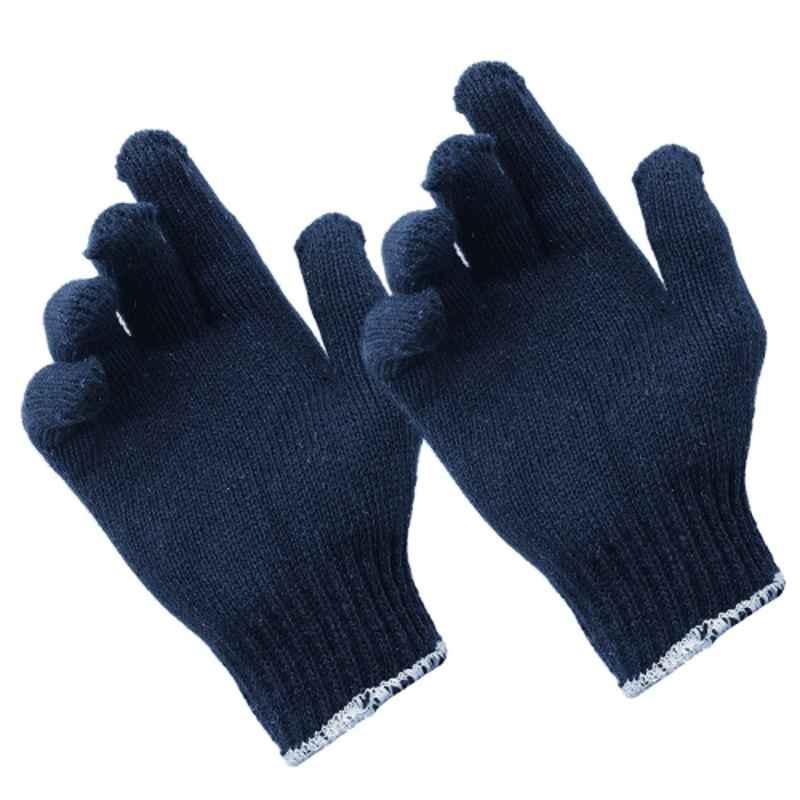 Solance 35g Cotton Blue Unisex Reusable Safety Hand Gloves, BCG35G50P, Size: Free (Pack of 50)
