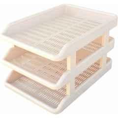 Omega 3 Compartment Plastic Biege Deluxe Office Tray, 1739/S
