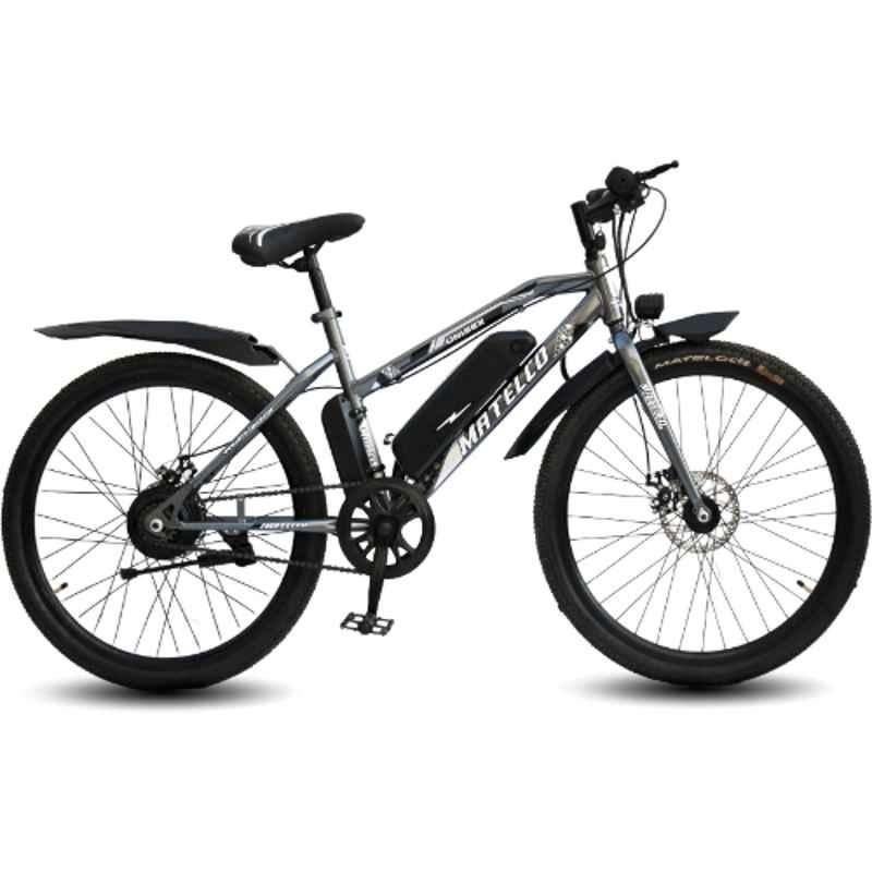 Matelco UNISEX EA 26 7.5Ah 26 inch Grey & Black Single Speed Electric Cycle with Li-ion Battery, Speed: 28 km/hr