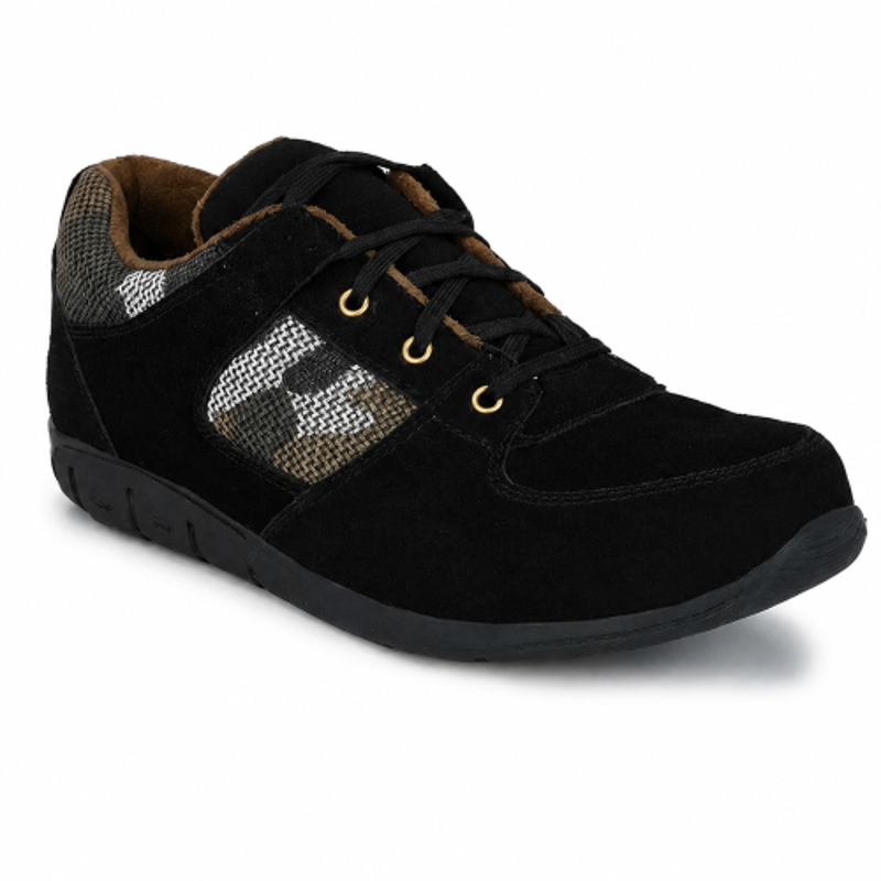 ArmaDuro AD1005 Suede Leather Steel Toe Black Work Safety Shoes, Size: 9