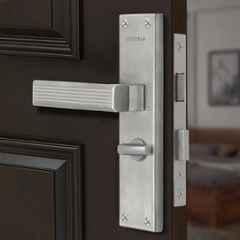Plantex Stainless Steel Door Lock Bathroom Door Lock/Mortise 8inch Keyless Plate Handle Set for Home/Bathroom/Store Room/Balcony/Office DTM-661, Matte