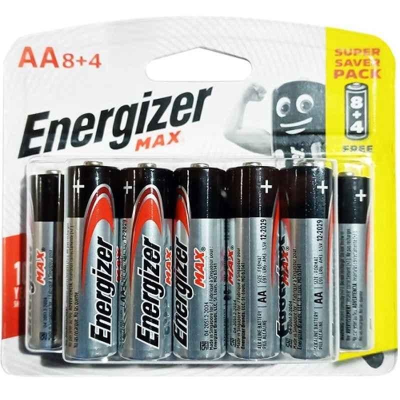 Energizer E91BP12 Max 12Pcs 1.5V Alkaline Battery Set