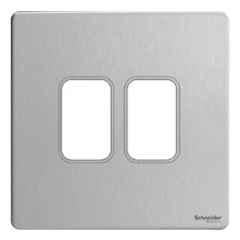 Schneider Electric Zencelo India 2 Module Surround and Gridplate , IN8402C (Pack of 10)