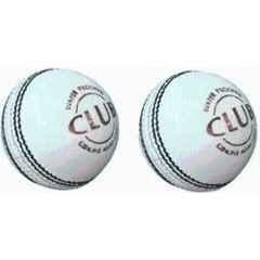 RB Sports Cricket Leather Ball White combo Cricket Leather Ball (Standard) (Pack of 2) White)