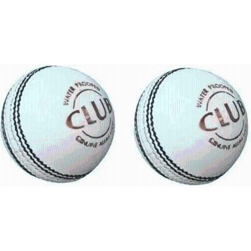 RB Sports Cricket Leather Ball White combo Cricket Leather Ball (Standard) (Pack of 2) White)