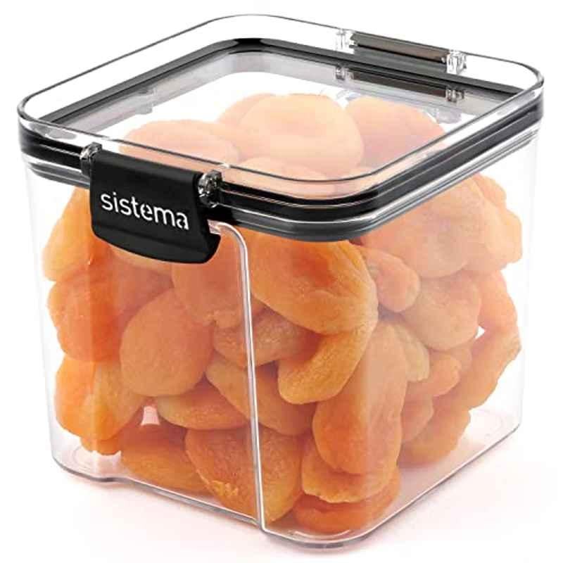 Sistema 700ml Tritan Clear Black Ultra Square Canister, 51401ZS