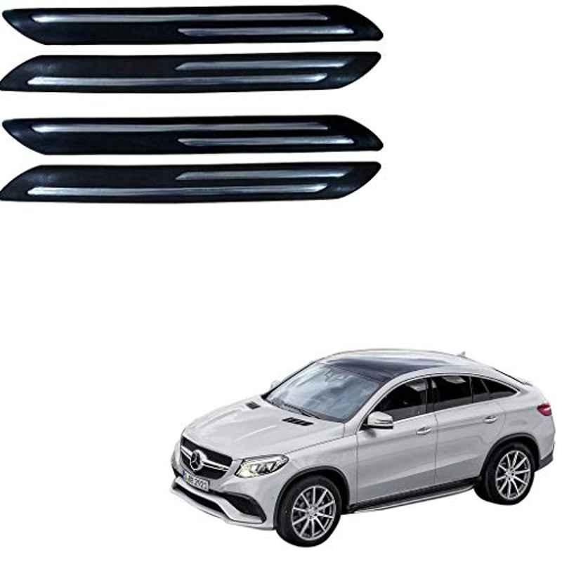 Kozdiko 4 Pcs PVC Black Double Chrome Finish Car Bumper Protector Set for Mercedes Benz B-Class