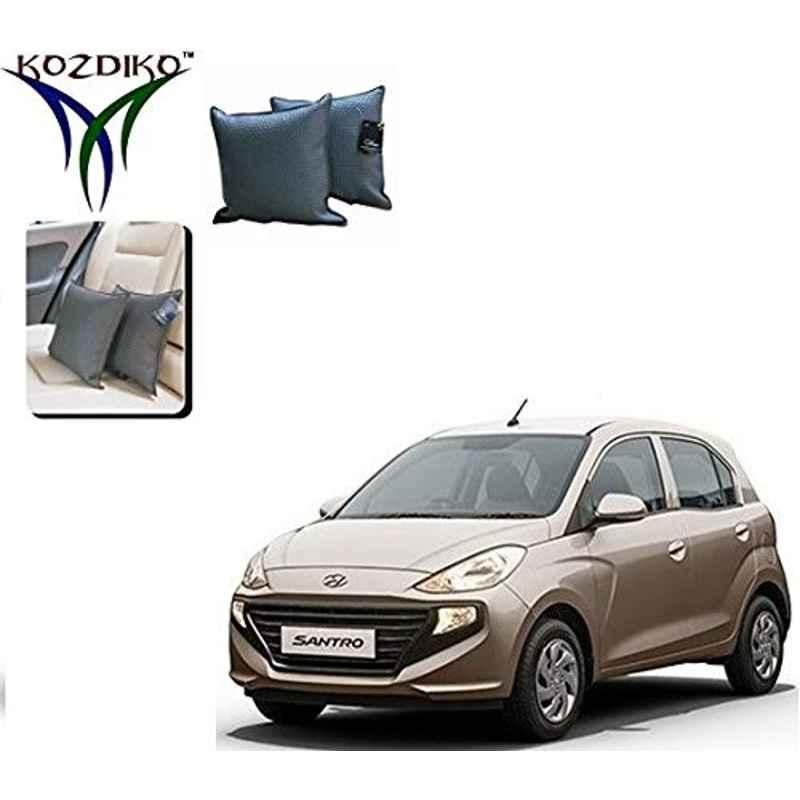 Kozdiko 2 Pcs Grey Car Seat Cushion Pillow Set for Hyundai Santro 2018