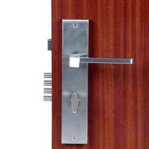 Homexpert MG306 10 inch 60mm Stainless Steel Satin Finish Cylindrical Plate One Side Key Mortise Door Lock Set
