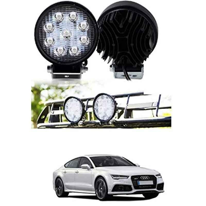 Kozdiko 2 Pcs 27W 4 inch 9 LED Waterproof Round White Fog Light Set with Mounting Brackets for Audi A7, kozd_19874