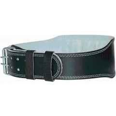 QUIT-X 6 inch Pure Leather Black Back Lumbar Support Weight Lifting Gym Belt, Size: Free