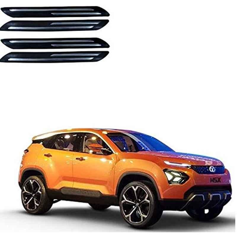 Kozdiko 4 Pcs Double Chrome Bumper Protector Black Set for Tata Harrier H5X