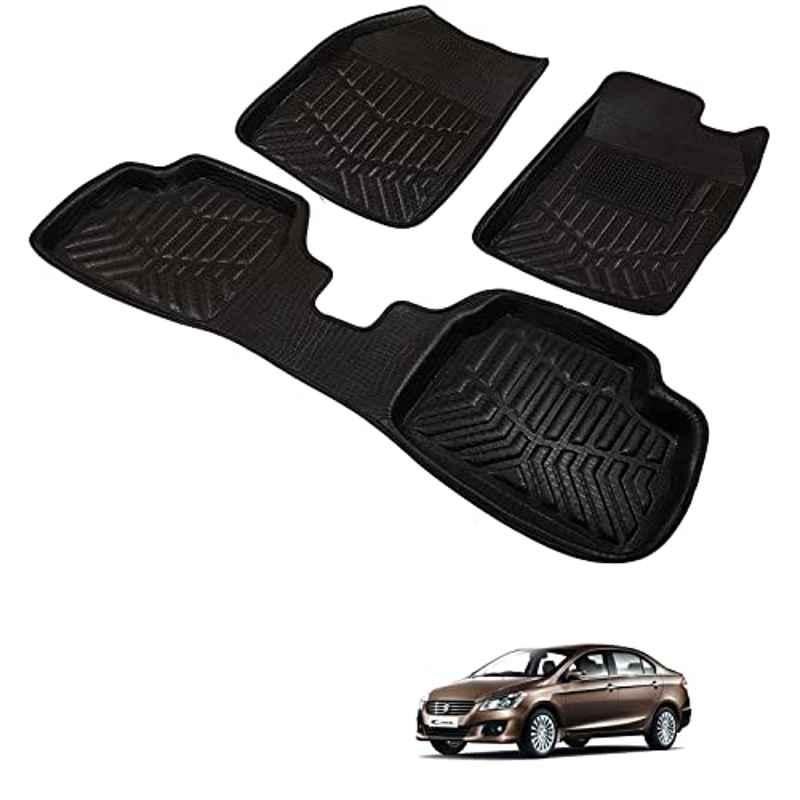 Kozdiko 3D Black Car Foot Mat Set for Maruti Suzuki Ciaz, dshbdhb135