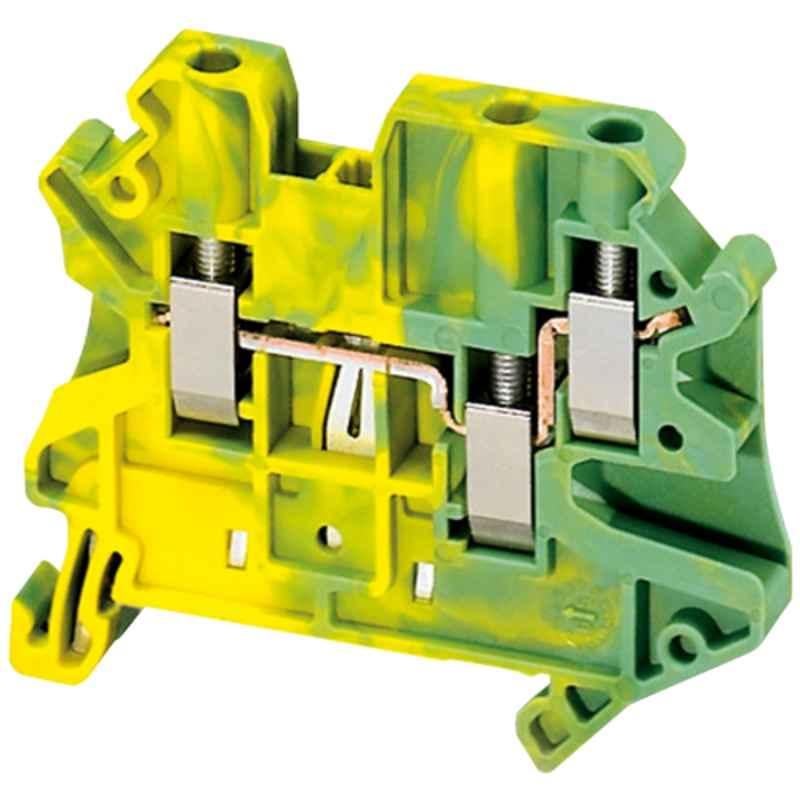 Schneider Linergy TR 57.8mm Protective Earth Green & Yellow Screw Terminal, NSYTRV43PE (Set of 50)