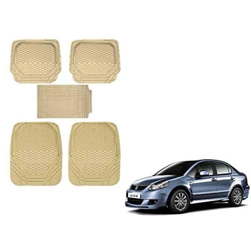 Kozdiko 5 Pcs 8855TW Beige Car Foot Mat Set for Maruti SX4, koz_42590