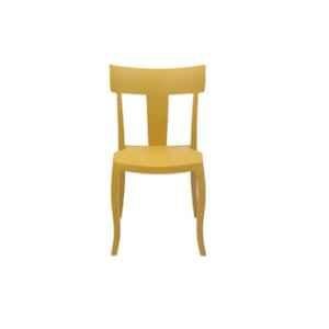 Supreme Deck Wooden Looks Bronze Yellow Plastic Cafeteria Chair (Pack of 2)