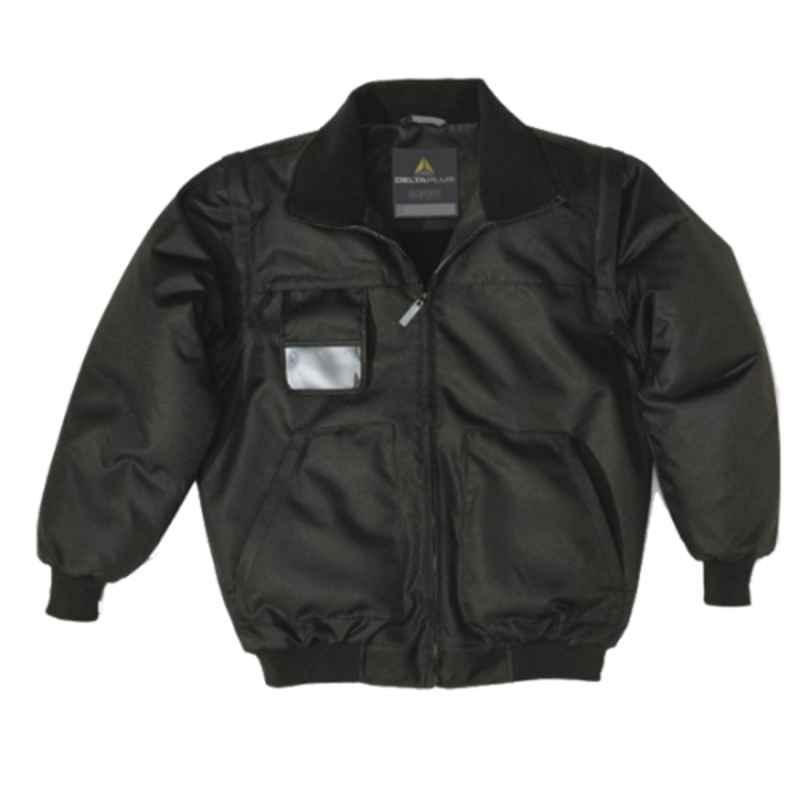 Deltaplus Reno Polyester Black VE Rain Parka Jacket, Size: 2XL