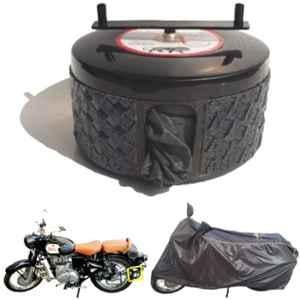 Bike Blazer Black Mamba Nylon Taffeta Universal Size Semi-Automatic Bike Body Cover for Royal Enfield Roadster 650, Shotgun & 2021 Bullet 350