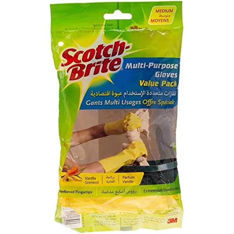 Scotch-Brite Latex Yellow All Purpose Gloves, 2724563683286, Size: Medium