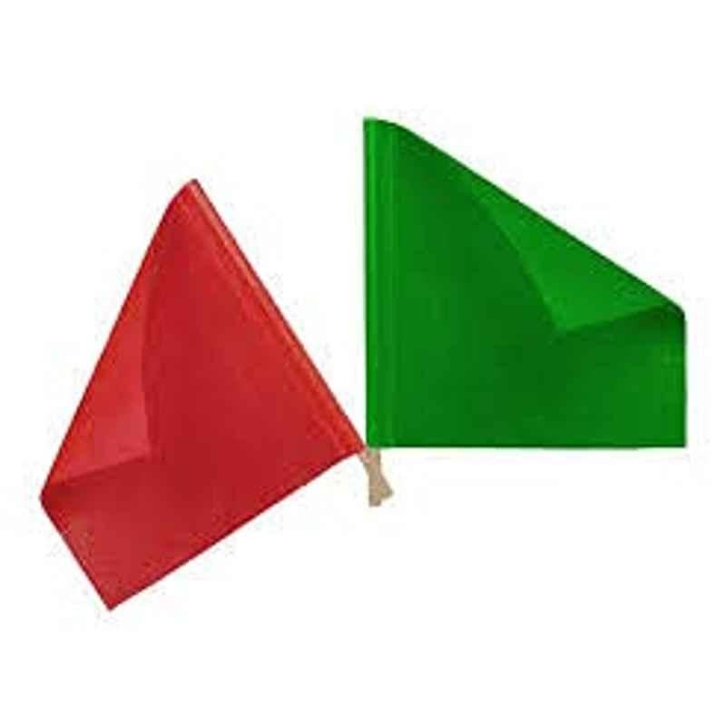 Abbasali 2pcs Red & Green Traffic Safety Flag Set