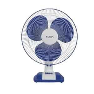 Surya Shakti DX 58W White & Blue Table Fan, Sweep: 400 mm