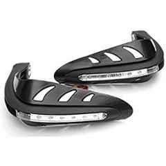 AOW Motorcycle Handguards with Led Light for 7/8 inch Grips - 300 * 140 * 110mm (Black) Universal for All Bikes