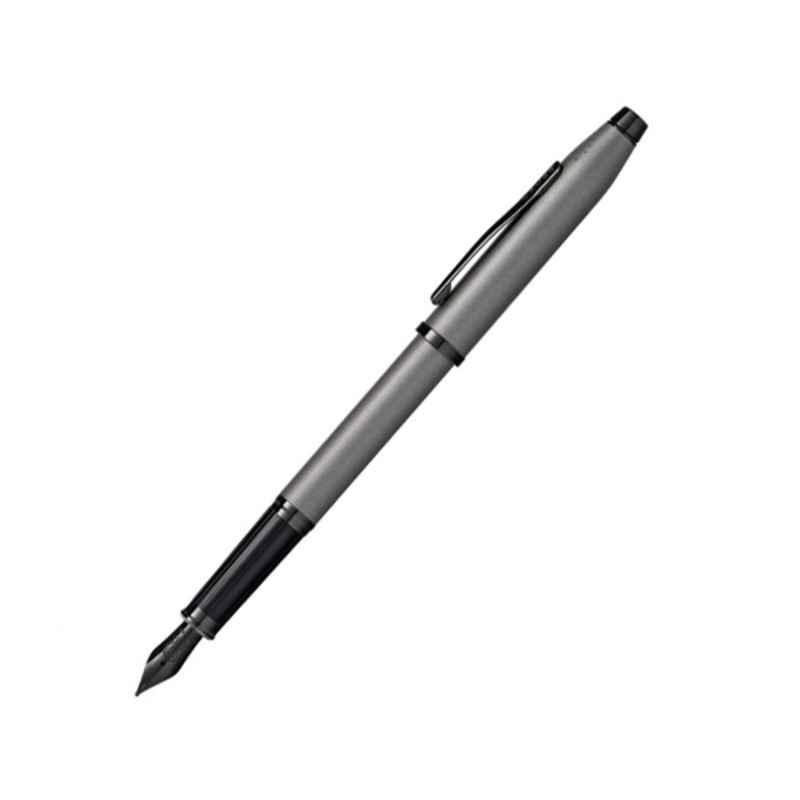 Cross Century II Black Ink Gunmetal Gray Fountain Pen with 2 Pcs Black Pen Cartridges Set, AT0086-115MJ