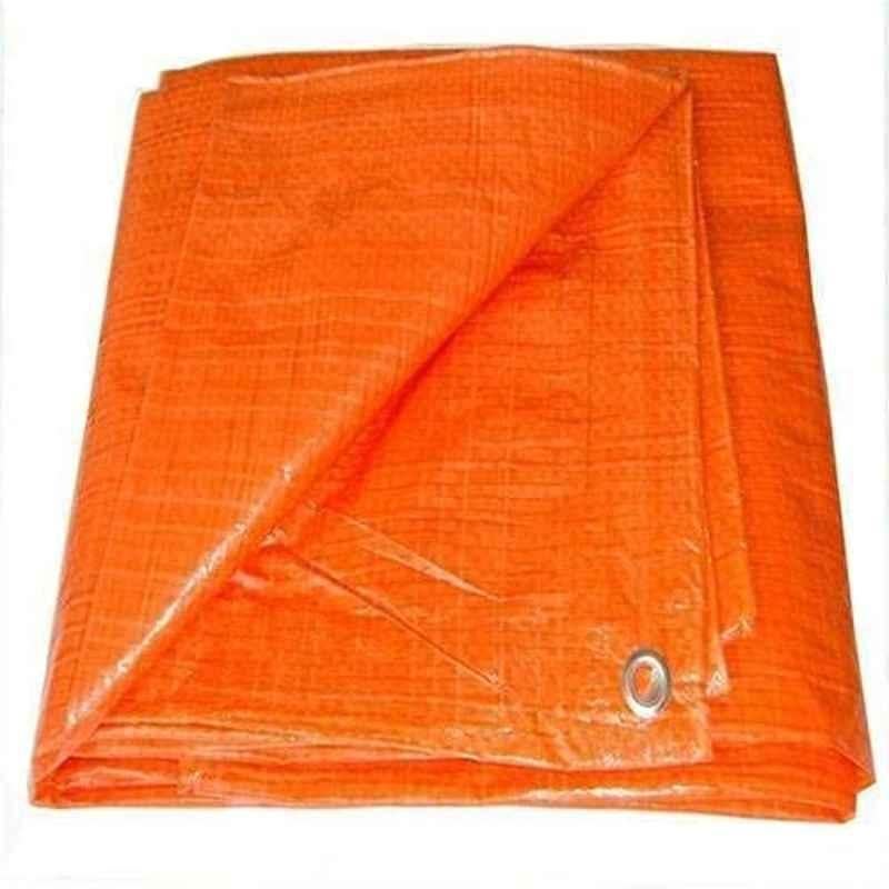 Abbasali 12x12ft Orange Waterproof Dust-Proof Tarpaulin Sheet