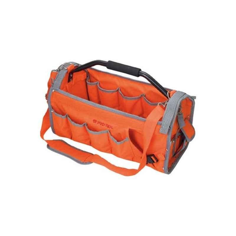 Protech 19 inch Fabric Orange & Grey Tool Bag with Shoulder Strap, 500001