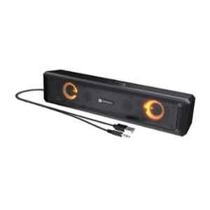 Portronics in Tune 3 5W Black Portable USB Wired Soundbar with Multicolour LED Light Speaker, Volume Scroll Button, Plug & Play, POR-1798