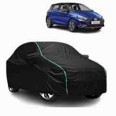 Aarex Auto Polyester Black 100% Waterproof Car Body Cover with Mirror Pocket, Anti Dust & Triple Stitched for Hyundai i20 (2010 to 2025) Model