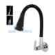 KCS Eco Brass Chrome & Matt Black Finish Kitchen Double Flow Sink Mixer Hot & Cold Water Tap with Flexible Silicone Swivel Spout Combo