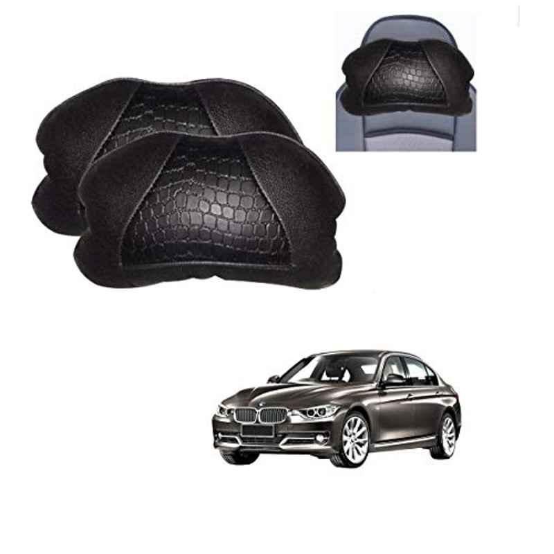 Kozdiko 2 Pcs Black Neck Rest Cushion Pillow Set for BMW 3 Series