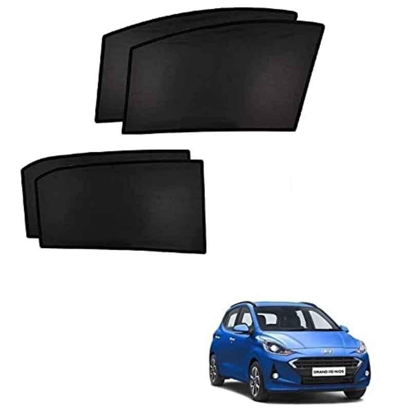 Kozdiko 4 Pcs Custom Fit Non Magnetic Curtains Mesh Car Sun Shade Set for Hyundai Grand I10 Nios