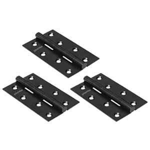 Plantex Hinges for Main Door/Stainless Steel Door Butt Hinges 4 inchx14 Gauge/1.8 mm Thickness for Home/Office/Hotel/Bedroom/Kitchen/Bathroom/Kabza/Soft Movement Hinge- (Pack of 3) Black