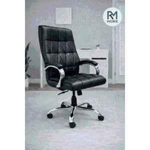 RM HOME Kevin PU Leather Medium Back Black Executive Chair