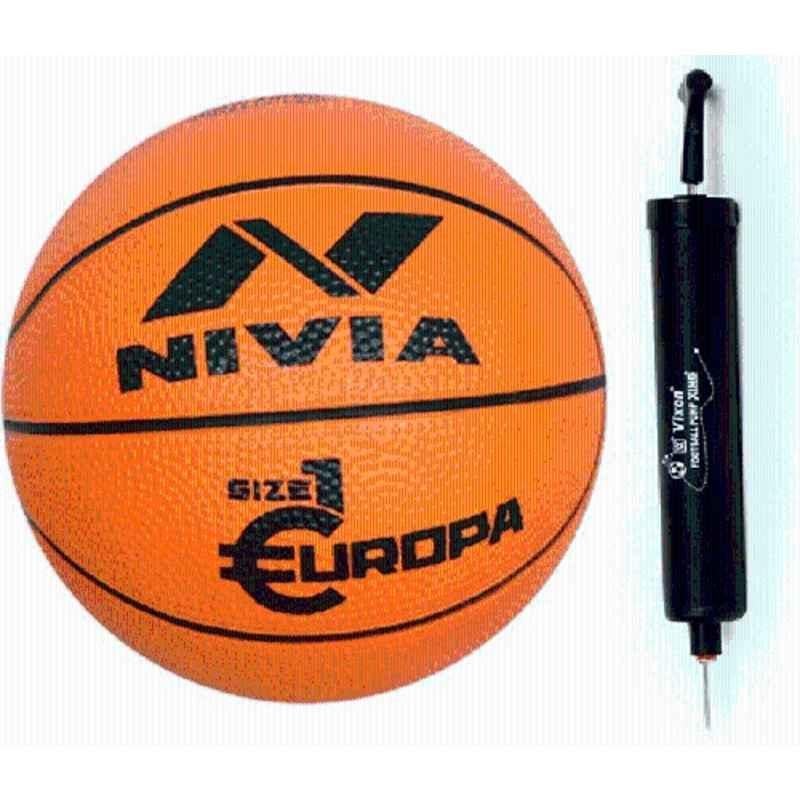 Nivia Europa Basketball with Pump (Pack of 2), Size: 3